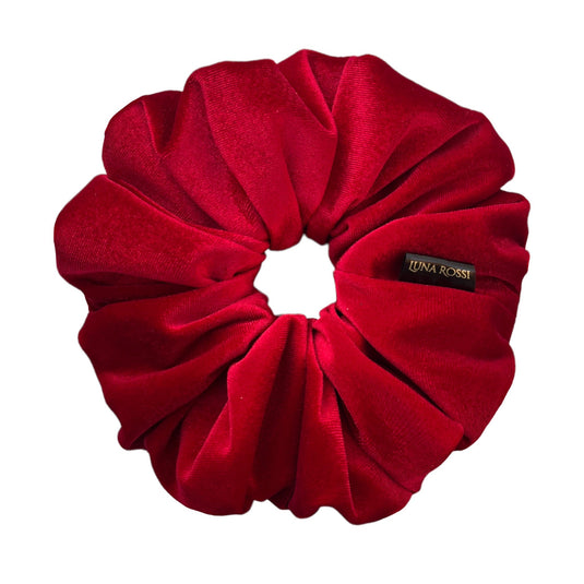 Red Garnet Oversized Velvet Scrunchie - Luna Rossi