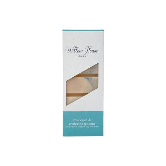 Coconut & Waterfall Blooms Wax Melt Snap Bar White Background - Luna Rossi