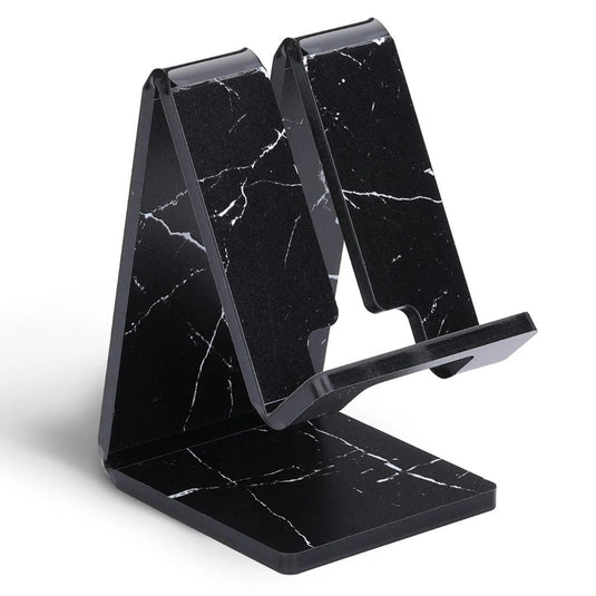 Ellie Rose Acrylic Phone Stand - Black Marble - Luna Rossi