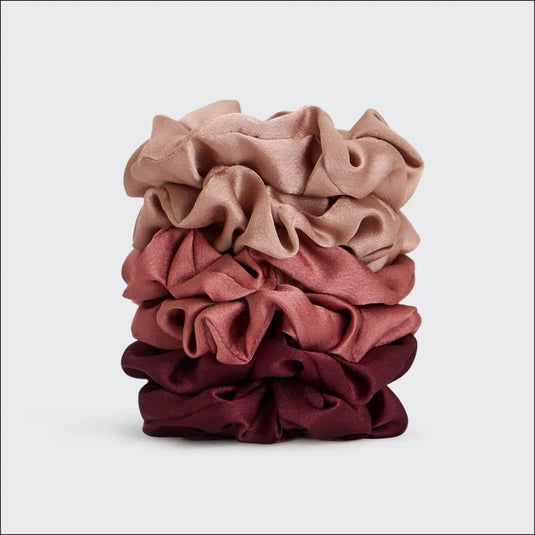 KITSCH Holiday Satin Scrunchies 6pc - Mulberry Spice - Luna Rossi