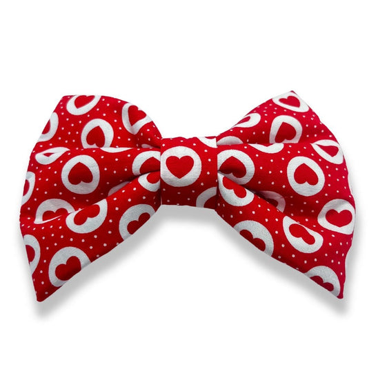 Olivia Hair Bow - Red Hearts - Luna Rossi