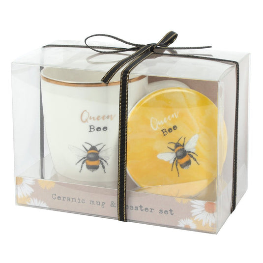 Queen Bee Ceramic Mug and Coaster Set - Luna Rossi