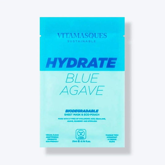 VITAMASQUES Hydrate Blue Agave Biodegradable Face Sheet Mask - Luna Rossi