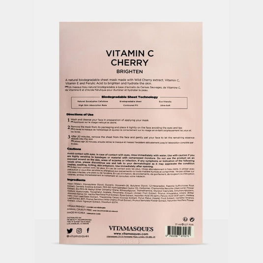VITAMASQUES Vitamin C Cherry Face Sheet Mask - Luna Rossi